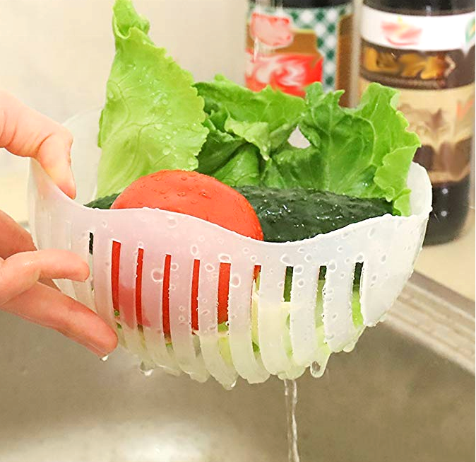 Manufactures Top Seller Vegetable Fruits Tools Cutter Slicer Chopper Bowl Plastic Kitchen Gadgets Salad Cutter Bowl