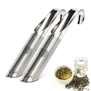 Stainless Steel Flower Tea Stick Infuser Loose Leaf Tea Tube Filter Cylindrical Mesh Tea Filter