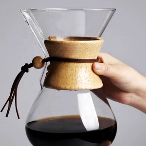 Custom Double Wall Unusual Heat Resistant Classic Coffee Pot Chemex Glass Pour Over Coffee Maker With Brewer