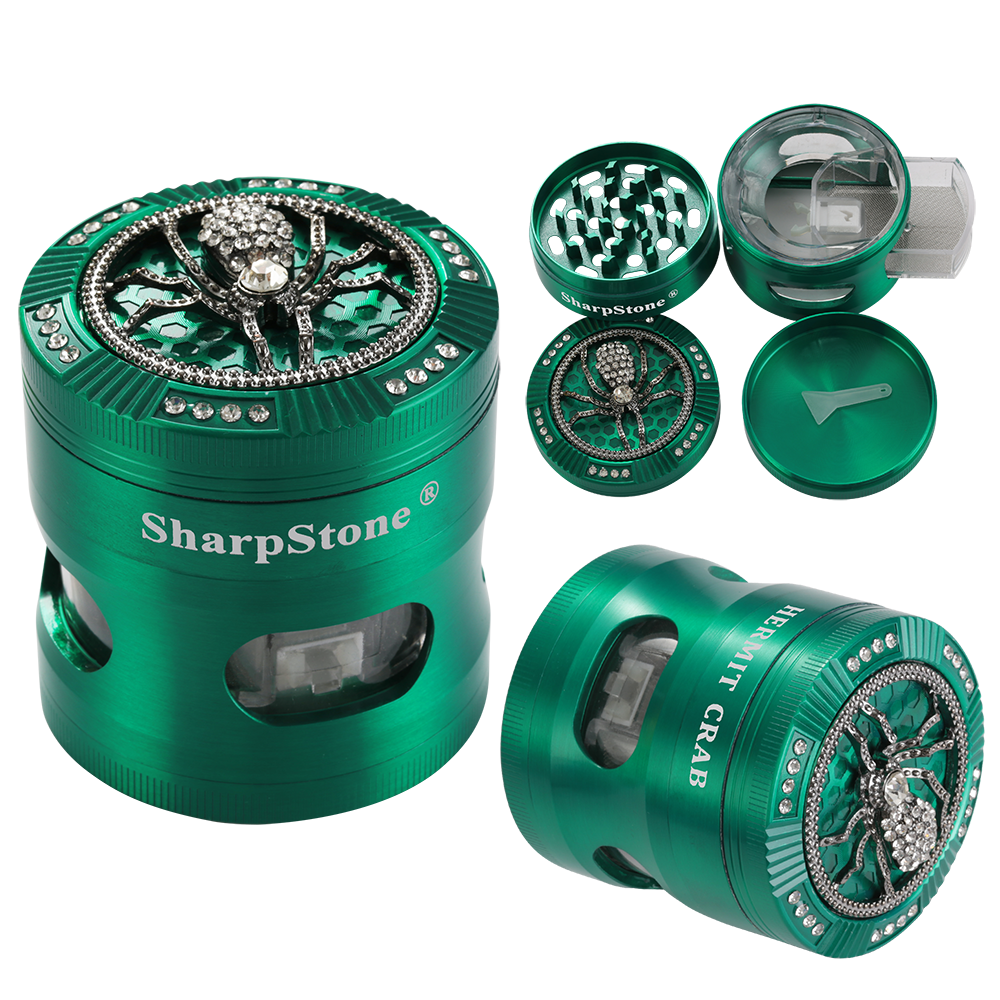 SHARPSTONE Herb Grinder With Zinc Alloy 63 Point Diamond Animal Waist Drawer