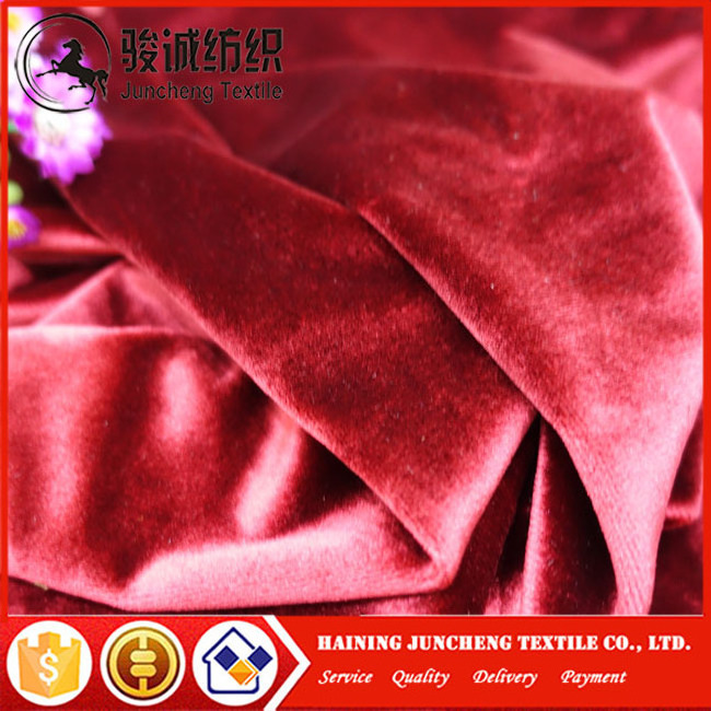 Chinese red shiny fabric high quality silk dress velvet fabric