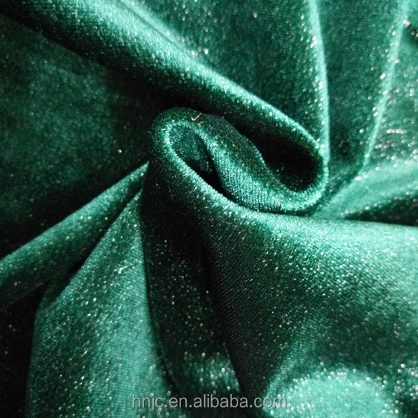 Glitter sprinkling polyester woven fabric in green color