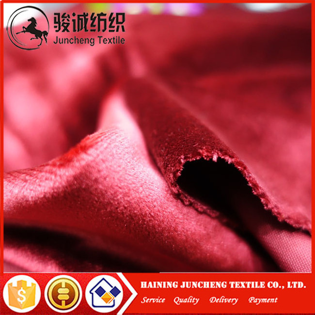 Chinese red shiny fabric high quality silk dress velvet fabric