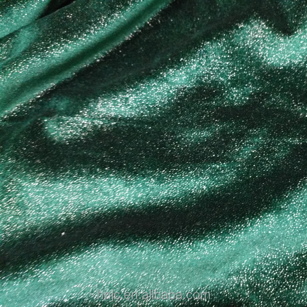 Glitter sprinkling polyester woven fabric in green color