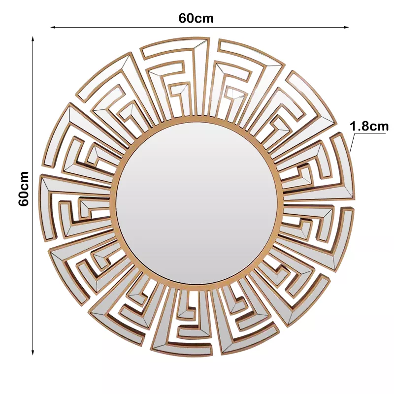 Modern round luxury decorative wall mirror gold glass mirror