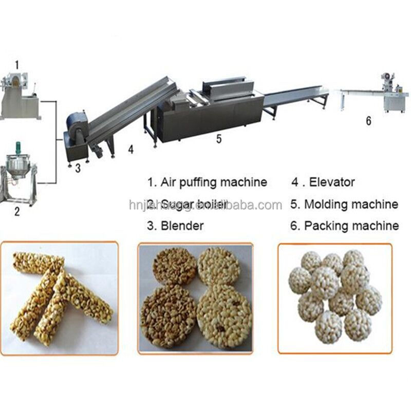 Professional Candied Puff Ball Forming Puffed Rice Snack Food Making Machine