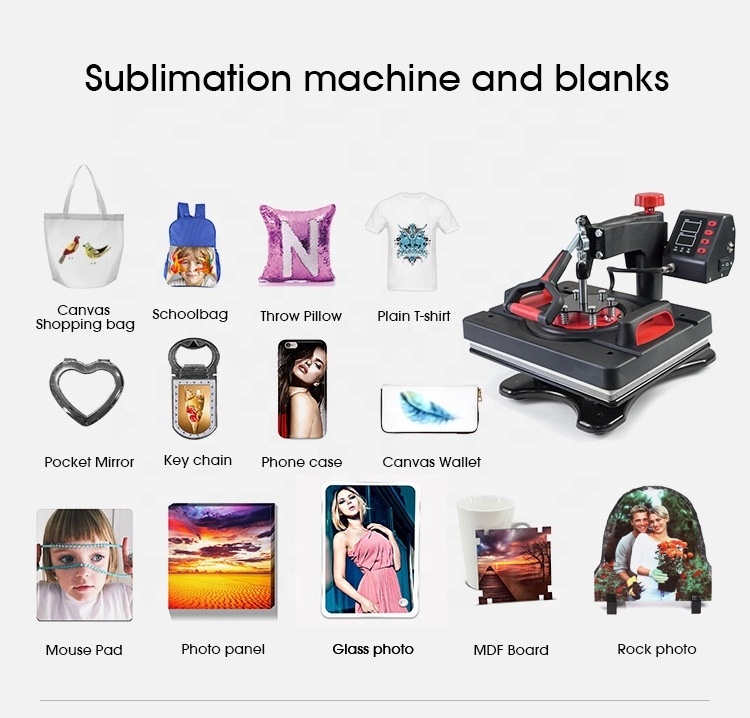 5 in 1 heat press printer machine 38*38cm for clothes hat printing transfer heat paper printing machine