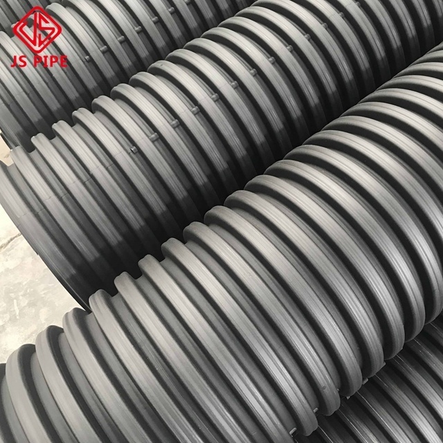 black plastic culvert corrugated storm drain pipe plastic pipe