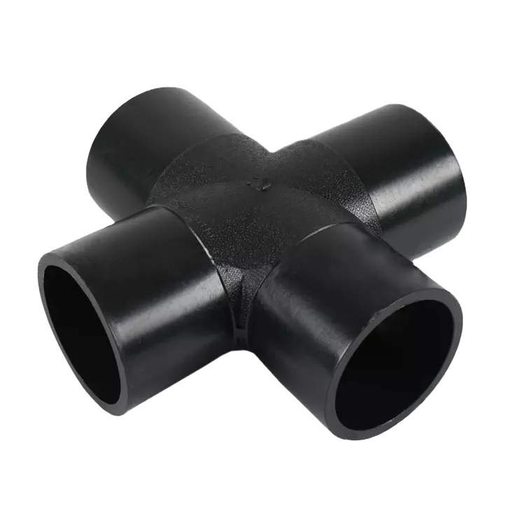 20-500mm HDPE Pipe Compression Fittings 4 Way Tee Pipe Fittings Cross for Water Supply