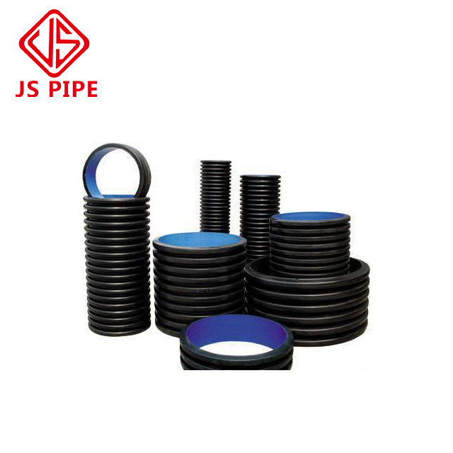 JS SN4 SN8 SN16 18 inch HDPE double wall corrugated PE drainage pipe dwc hdpe plastic culvert pipe