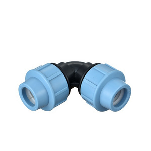 Agriculture Irrigation garden pp/pe compression fittings 20-110mm hdpe elbow 90 water pipe connector