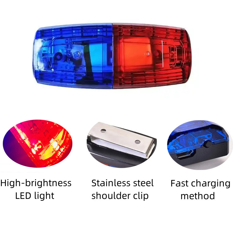 LED shoulder light USB rechargeable traffic warning light emergency shoulder lamp amber flashing light