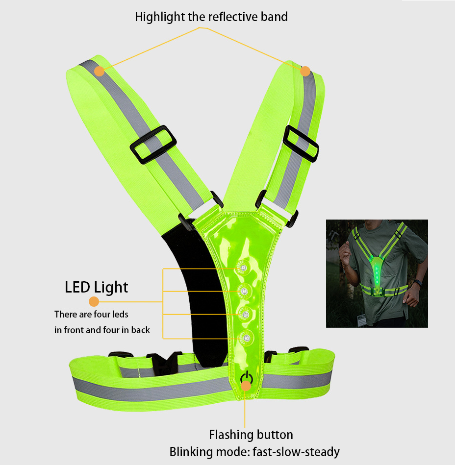 high visibility work wear jacket construction uniform led visibility vest