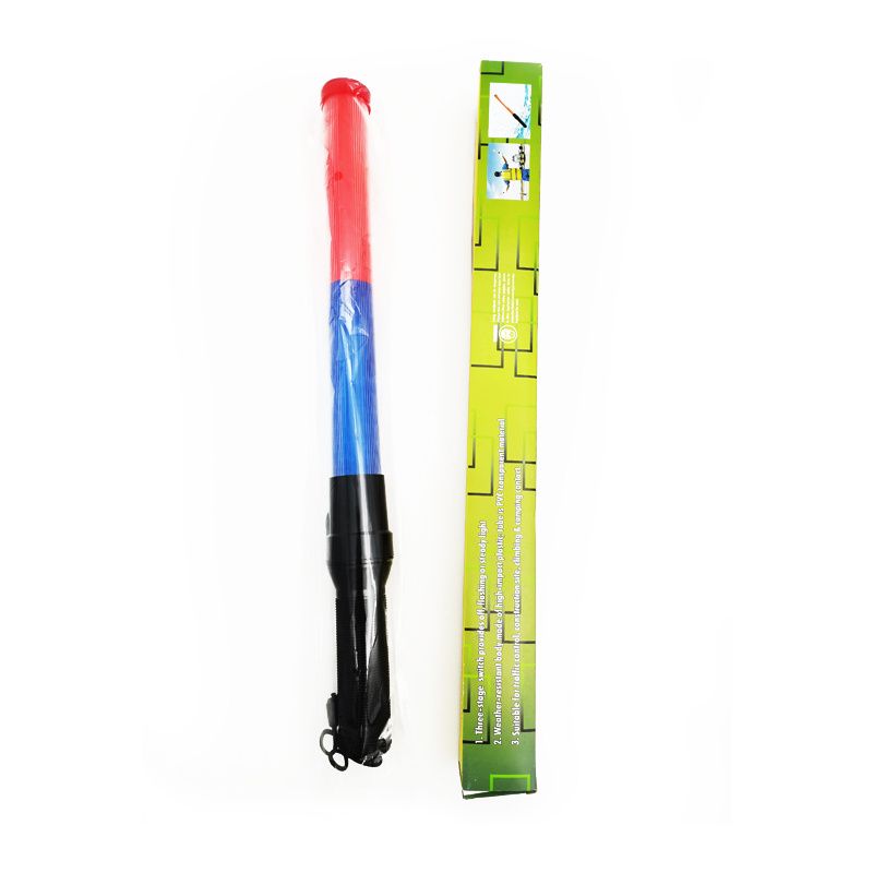 Waterproof rechargeable led blinking traffic safety wand lamp red and green flashing  traffic baton light