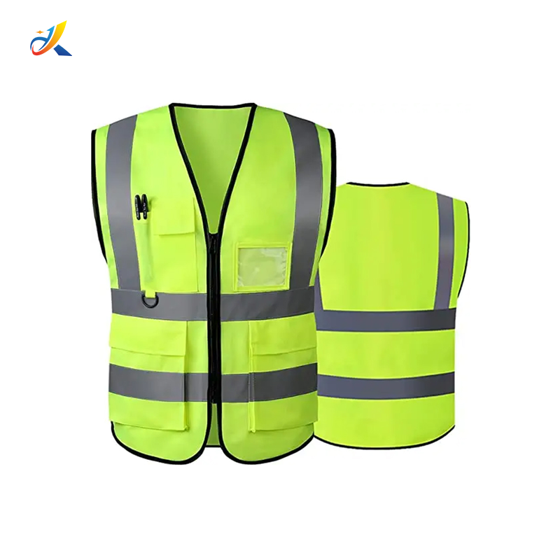 High visibility construction clothing customized hi vis sleeveless vest road safety reflective work vest