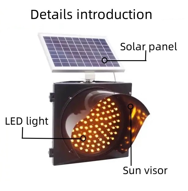 High quality solar powered traffic signal lights beacon traffic warning light