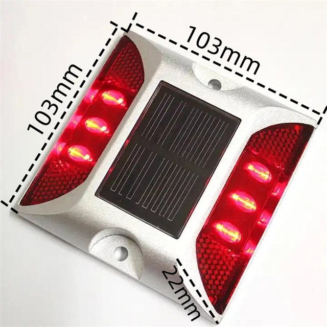 New LED Solar Traffic Warning Lamp Reflective Aluminum Blinking Light Roadway Safety Flashing Road Stud