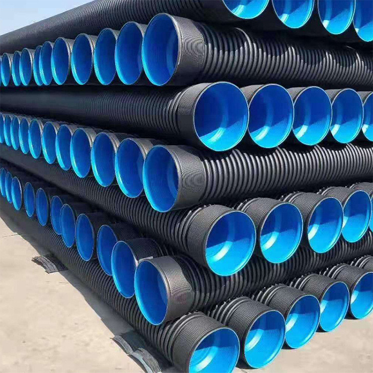 SN8 SN4 400mm 500mm 800mm 1000mm large diameter hdpe double wall corrugated pipe HDPE culvert pipe