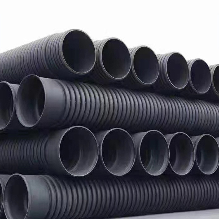 48 inch SN4 SN8 large size HDPE Polyethylene Double Wall Corrugated Pipe Plastic Culvert Krah Pipe