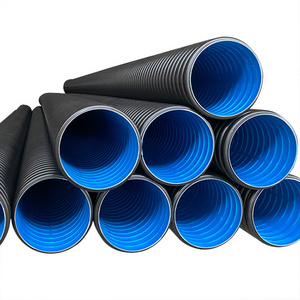 48 inch SN4 SN8 large size HDPE Polyethylene Double Wall Corrugated Pipe Plastic Culvert Krah Pipe