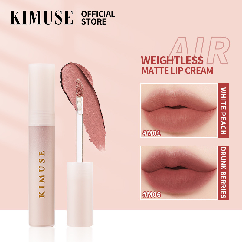 KIMUSE matte velvet lip glaze  creamy liquid lipstick  soft matte weightless lip cream