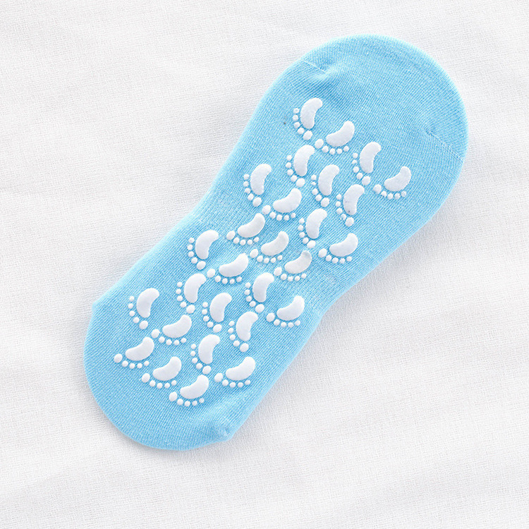 Men's and women's floor  foot soles  glued with anti slip early education parent-child indoor home use cotton yoga socks