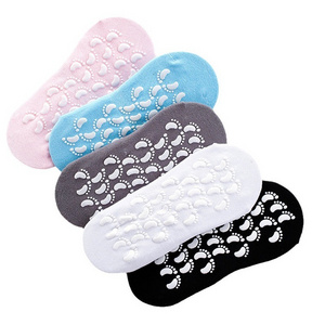 Men's and women's floor  foot soles  glued with anti slip early education parent-child indoor home use cotton yoga socks