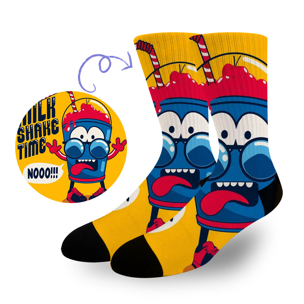 Custom Logo Printed Socks Seamless 360 Digital sublimation blank socks polyester 3d printed women knee socks