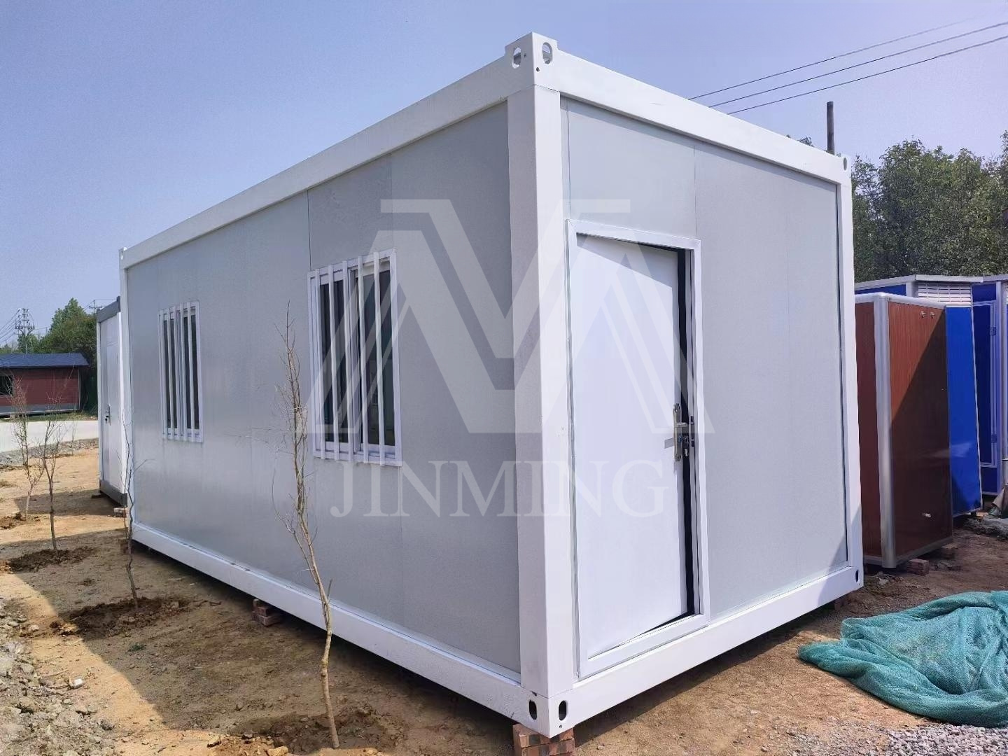 Prefab Steel Structure low cost Portable Modular container Car garage with roller shutter door Storage prefab warehouse