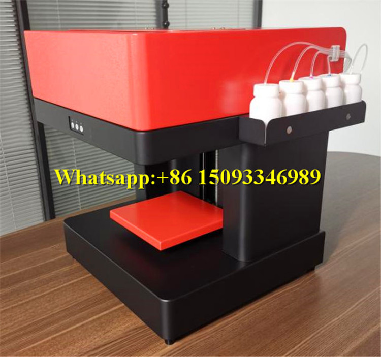 4-cup coffee milk tea selfie printer/Digital 3D coffee latte art printing machine/ cake bread biscuit cookie edible ink printer