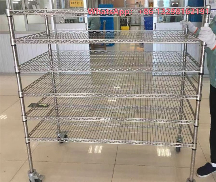 Factory Direct Sale 6 Tiers Chrome Mushroom Growing Shelves Metal Mushroom Racks Growing Shelves