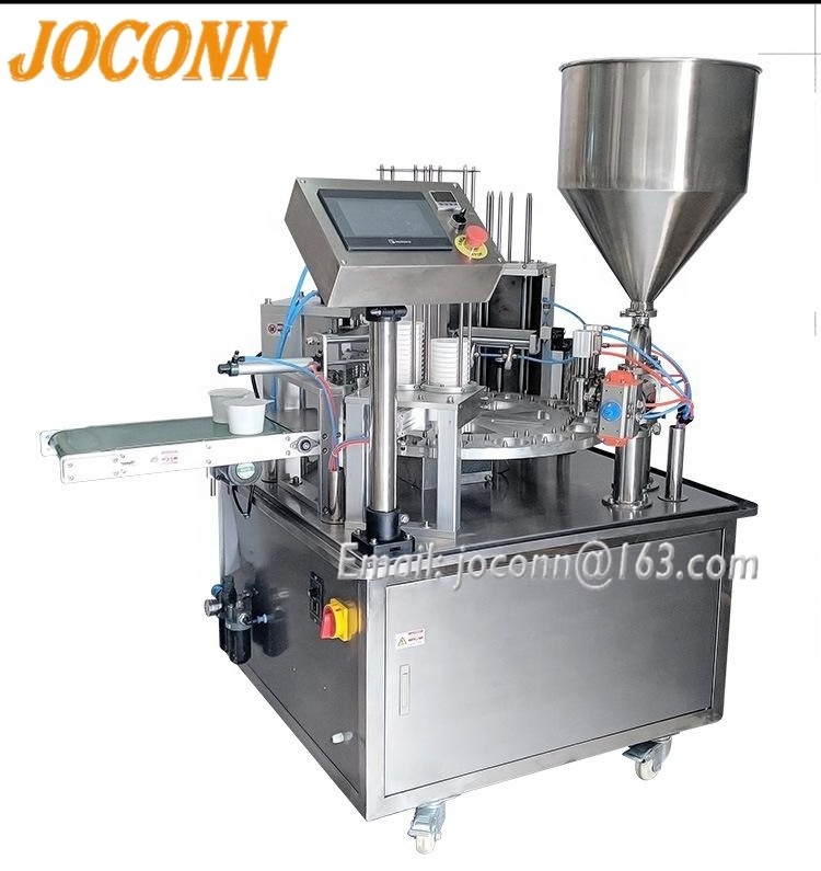 jelly/pudding cup filling sealing machine/small  bubble tea cup filler packaging machine /plastic yogurt  filler sealer