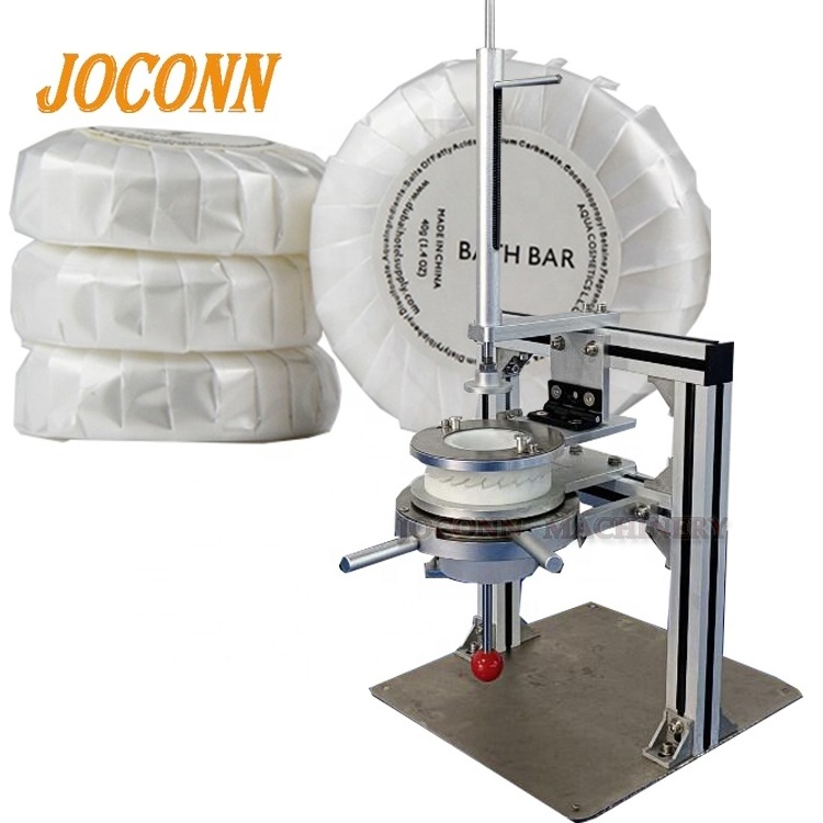 Semi-automatic round toilet soap pleat packer machine commercial bath bomb packing machine manual soap paper wrapping machine