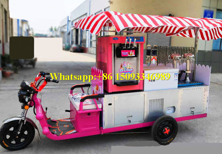 Gelato Popsicle Refrigerator trailer/Outdoor Ice Cream Truck cart/street mobile ice lolly vending cart Cooling kiosk for sale