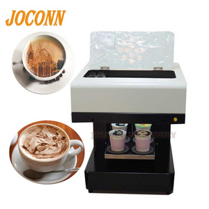 4-cup coffee milk tea selfie printer/Digital 3D coffee latte art printing machine/ cake bread biscuit cookie edible ink printer