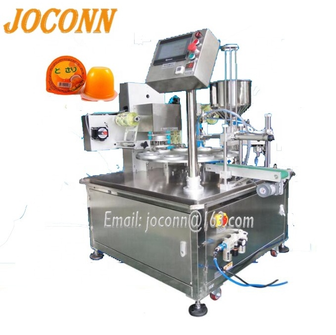 jelly/pudding cup filling sealing machine/small  bubble tea cup filler packaging machine /plastic yogurt  filler sealer