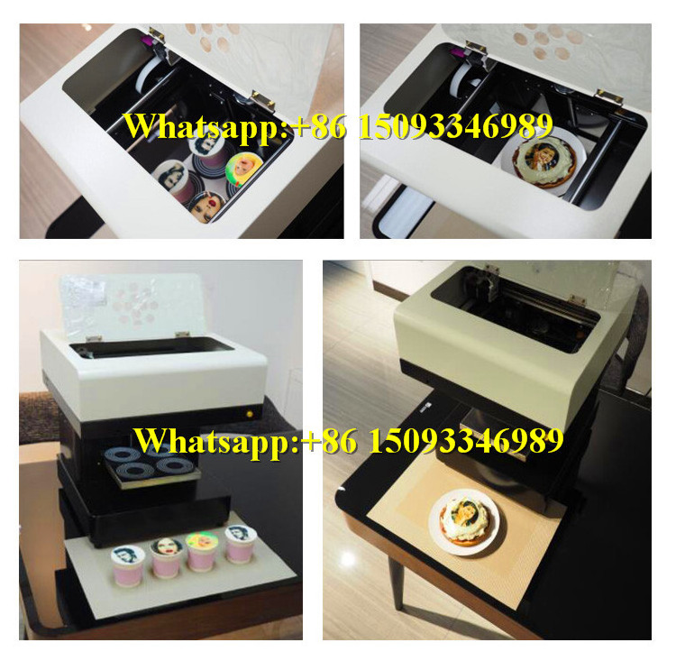 4-cup coffee milk tea selfie printer/Digital 3D coffee latte art printing machine/ cake bread biscuit cookie edible ink printer