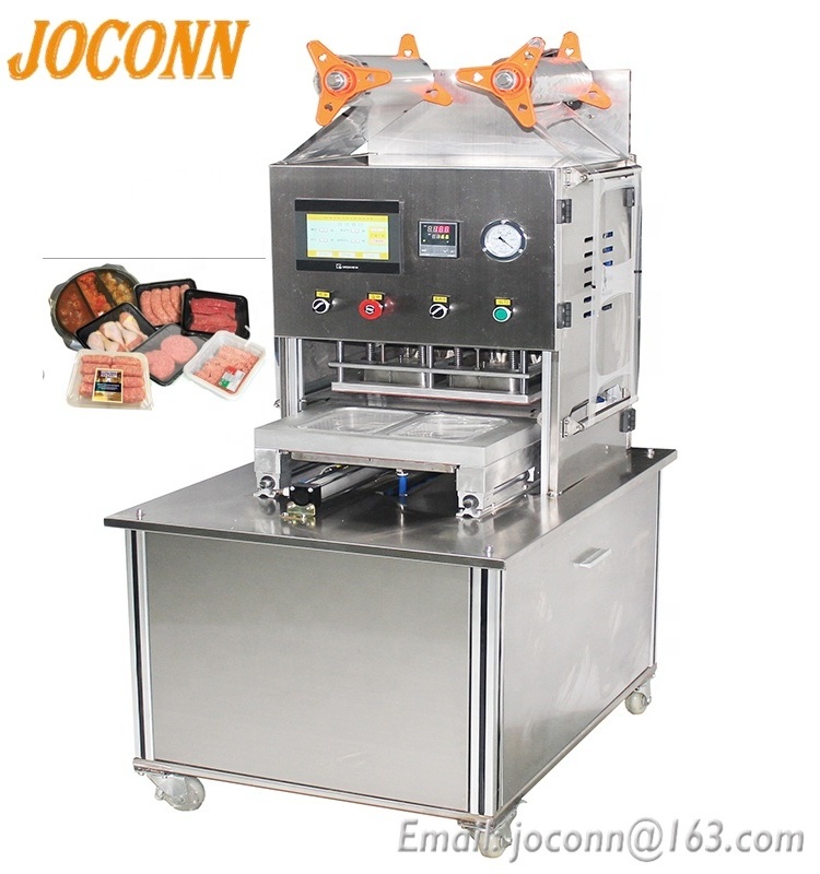 Automatic Vacuum Small Tofu Sandwich Plastic Frozen Meat Meal Tray Sealing Machine with best price