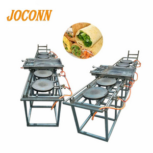 2-6pan commercial flat Bread Chapati Roti machine/Injera Making Machine Automatic Round /Dosa spring roll injera Wrapper Machine