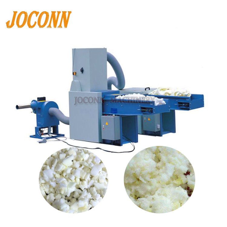 multifunctional scrap sponge crushing machine/ memory foam shredder/ foam scraps shredding machine with conveyor belt