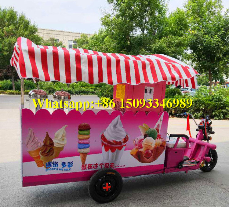 Gelato Popsicle Refrigerator trailer/Outdoor Ice Cream Truck cart/street mobile ice lolly vending cart Cooling kiosk for sale