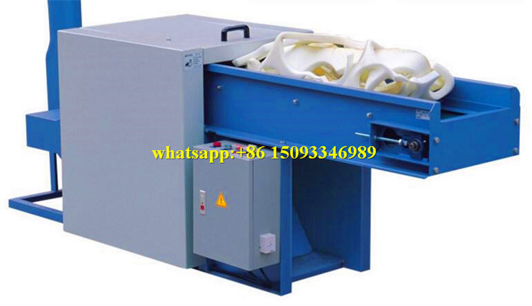 multifunctional scrap sponge crushing machine/ memory foam shredder/ foam scraps shredding machine with conveyor belt