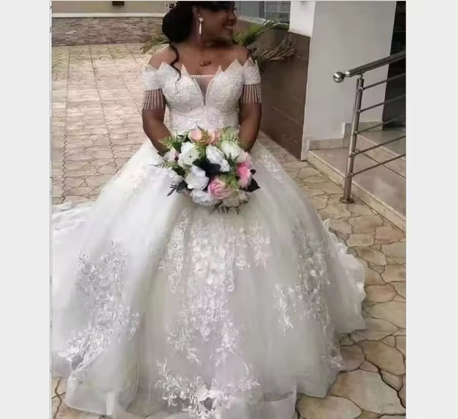 2024 Custom Made African woman Bridal Dress Lace vestido de amazing wedding dress wedding gown bridal dress