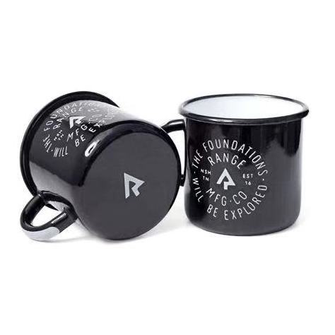 High Quality Outdoor Enamel Mug With Stainless Steel Rim Cup Enamelware