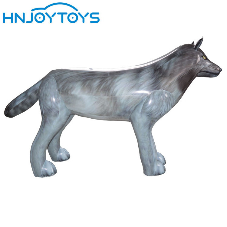 2.5m (8.2') Inflatable PVC Wolf Model Airtight Inflatable Wolf Wild Animal Toy Inflatable Wolf Model