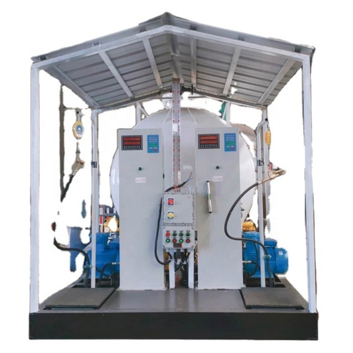 LPG gas skid refill stations with full set valves and LPG gas tank