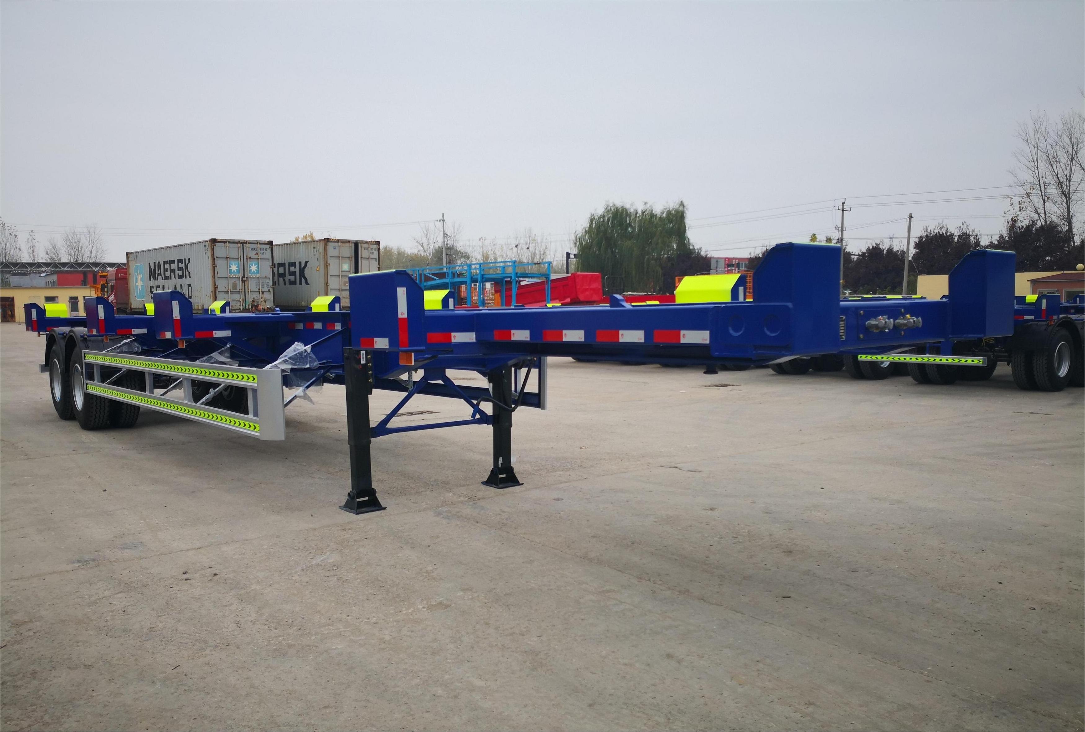 2 axis 50ton dock skeleton semi-trailer wharf skeleton semi-trailer for 40 FT container