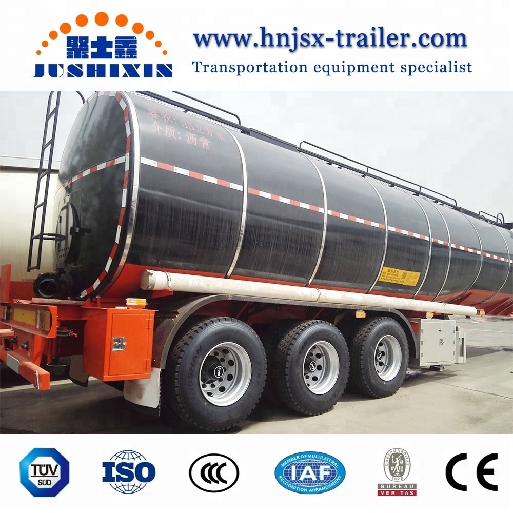 3 Axle 35CBM Bitumen Asphalt Transport Tanker Truck Semi Trailer For Sale