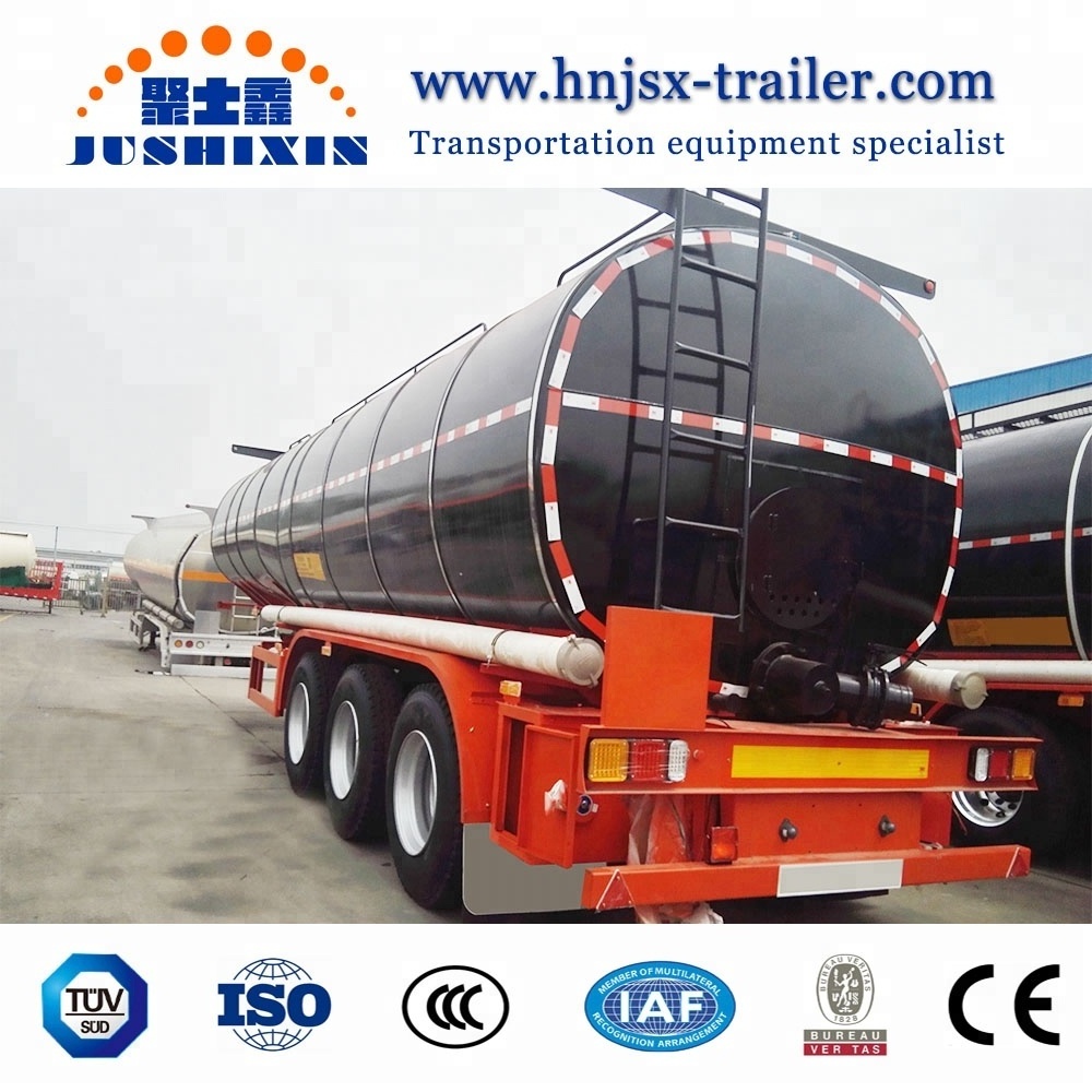 3 Axle 35CBM Bitumen Asphalt Transport Tanker Truck Semi Trailer For Sale