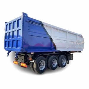 3 Axles 60tons Tipper Semi Trailers rear-end dumping truck trailer with Tarpaulin for sale